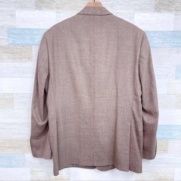 Jos A Bank Travelers Wool Tailored Fit Sport Coat Brown Mens 46L - Picture 5 of 7